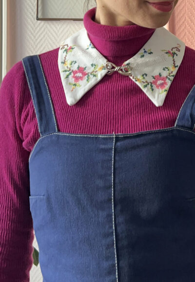 Upcycled detachable collar Simone