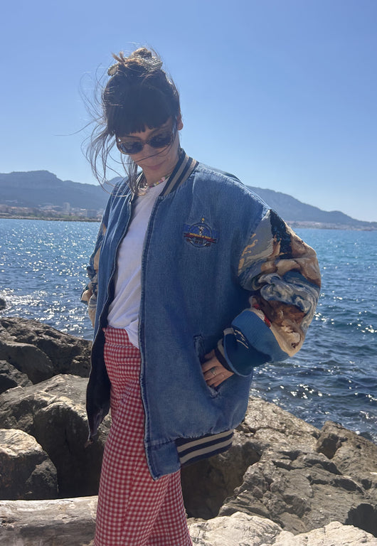 Upcycled Varsity Jacket Naïade (L/XL)