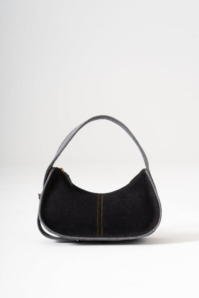 Y2k Shoulder Bag - Black Denim