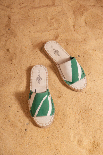 Open Toe Espadrille - Green