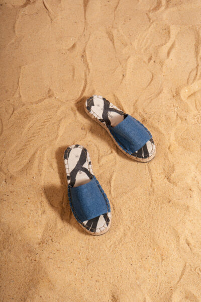 Open Toe Espadrilles - Blue Denim