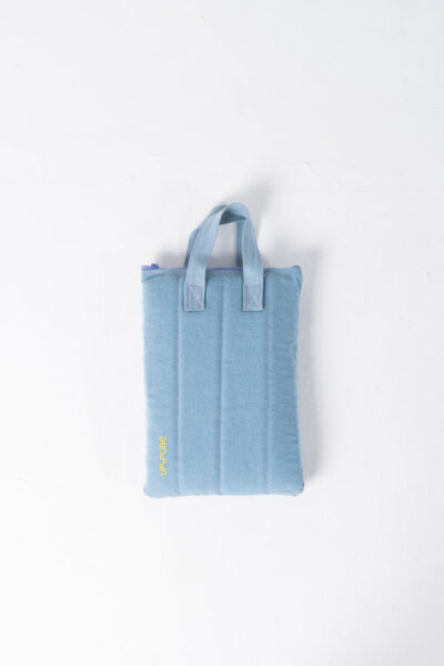 Denim Affair Portrait Laptop Sleeve in Ice Blue