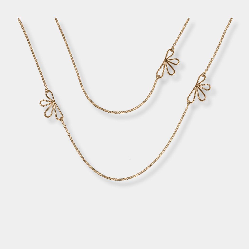 Bloom Dubbelhalsband - Guld (Förgylld)