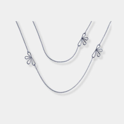Bloom Dubbelhalsband - Silver