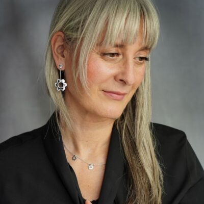 Daisy örhänge stora - silver