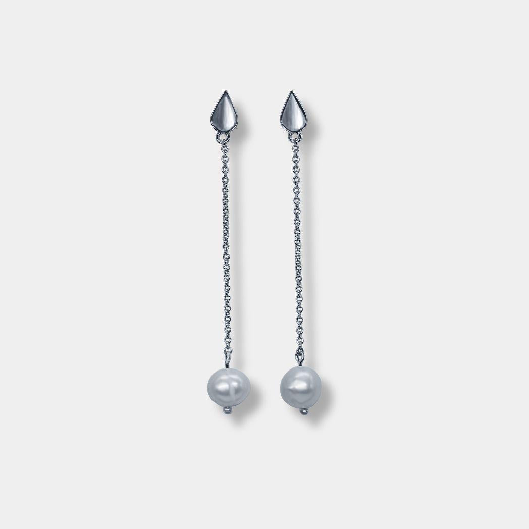 Pearly Drop örhänge - Silver